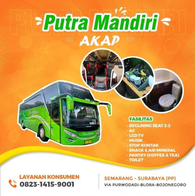 Putra Mandiri Bus Semarang Surabaya - Photo by Instagram